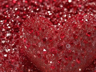 Fancy ruby red  Valentine Day, New Year’s eve or birthday glitter sparkle background silver jewelry diamond