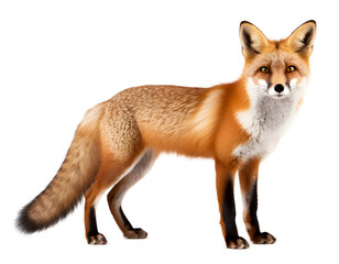 red fox isolated cut off background - obrazy, fototapety, plakaty