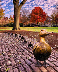 Make Way for Ducklings Statue in Boston Public Garden