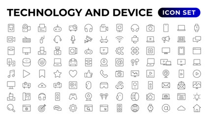 Devices and Electronics related line icons.