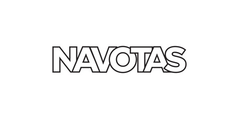 Navotas in the Philippines emblem. The design features a geometric style, vector illustration with bold typography in a modern font. The graphic slogan lettering.