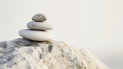 Fototapeta na wymiar Pebble Poise: The Tranquil Art of Rock Balancing