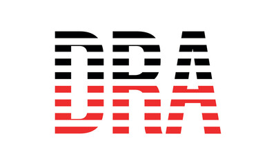 DRA three initial letter iconic line negative space minimal logo design vector template. monogram, abstract, wordmark, business, typography, minimalist, brand, company, flat, modern, unique, simple