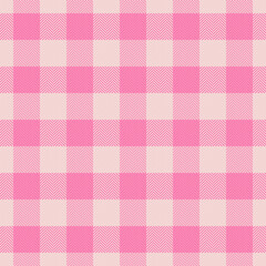 Geometry check plaid pattern, celebrate background vector fabric. December textile seamless tartan texture in pink and light colors.