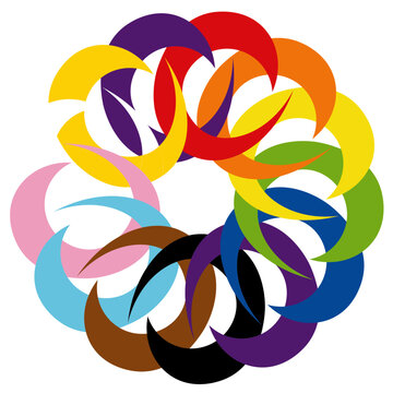 Rainbow colors, community, colorful, together, logo, logotype, abstract