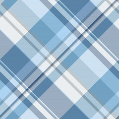 Mockup tartan fabric plaid, lovely pattern vector check. Graphical textile background seamless texture in white and cyan colors.