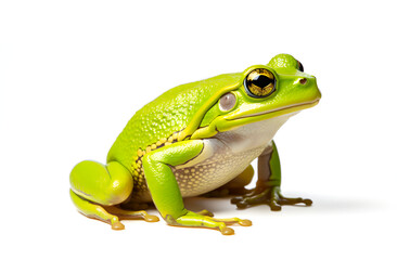 green frog on white background - 714798999