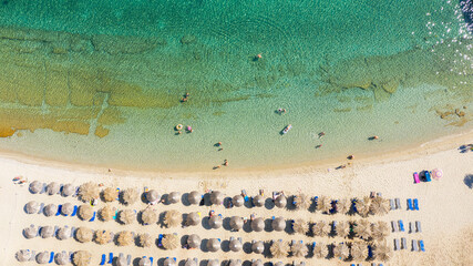 Aerial view at the beach. Beautiful natural seascape at the summer time.