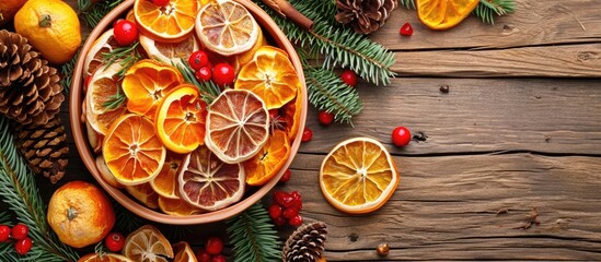 Obraz na płótnie Canvas Use dried fruits as natural house decoration for the holidays.