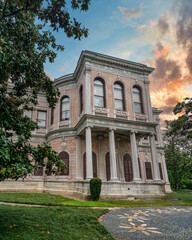 Fototapeta premium Beykoz Mecidiye Kasri, or Mecidiye Pavilion, an Ottoman palace built in 1845 to be presented to Sultan Abdulmecid by Mohamed Ali Pasha, Governor of Egypt, suited in Beykoz district, Istanbul, Turkey