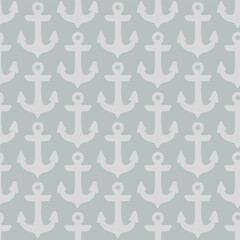 Fototapeta premium Grey seamless pattern with anchors