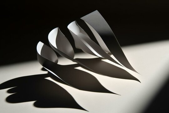 Folded Paper Edge Casting A Shadow. Generative AI