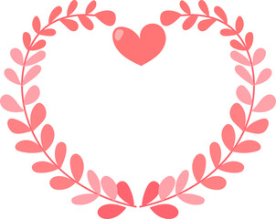 flat-style heart frames adorned with flowers and cute romantic elements