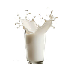 splash of milk pouring out from the glass