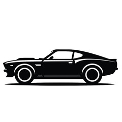 Black Car Silhouette  Illustration Vector. AI Generative 

