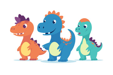 Cute dinosaur character set in cartoon style © The Illustraitor