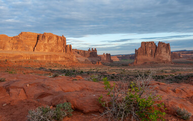 Sandstone formations seen from La Sal Mountains Viewpoint, Arches National Park