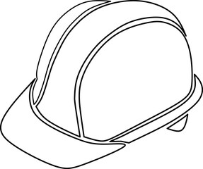 Hard hat or safety helmet outline isolated transparent