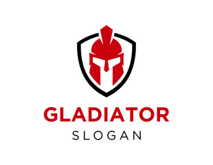 The logo design is about Gladiator and was created using the Corel Draw 2018 application with a white background.