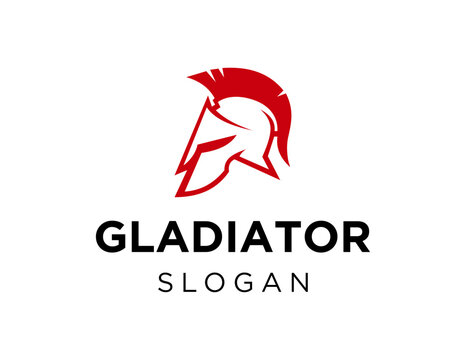The logo design is about Gladiator and was created using the Corel Draw 2018 application with a white background.