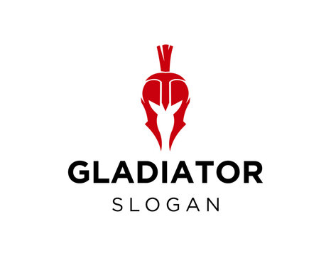 The logo design is about Gladiator and was created using the Corel Draw 2018 application with a white background.
