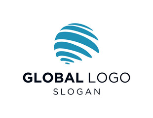 The logo design is about Global and was created using the Corel Draw 2018 application with a white background.