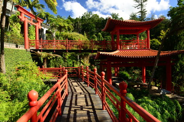 Funchal, Madeira, Portugal. Monte Palace tropical Japanese gardens.