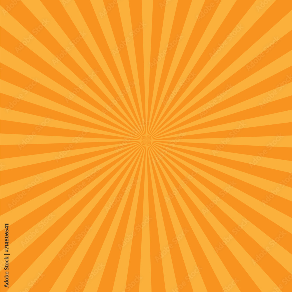 Wall mural summer background with orange yellow rays summer sun hot swirl with space for your message. vector i