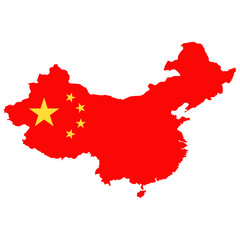 China map isolated on white background. Vector illustration