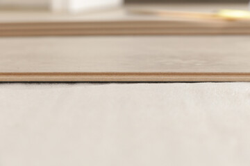 Laminate vinyl floor, home improvement, new floor installation	