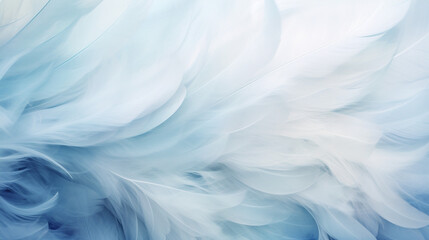 Close-up. Beautiful pastel blue and white fluffy soft delicate  feathers. Background.