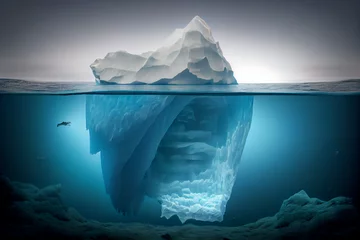 Foto op Aluminium Iceberg, underwater and above water view. © serperm73