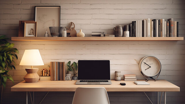 stylish workspace with laptop