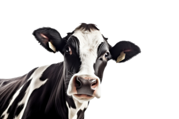 A dairy cow isolated on a transparent background.