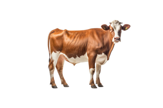 A dairy cow isolated on a transparent background.