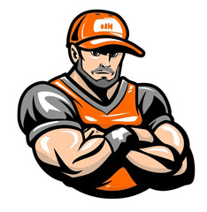 worker with helmet and hammer