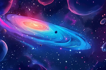 galaxy cartoon background