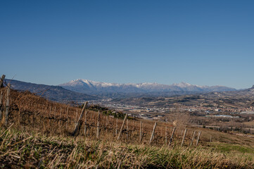 Marche, Italy. Spectacular winter landscape of the Marche hills.