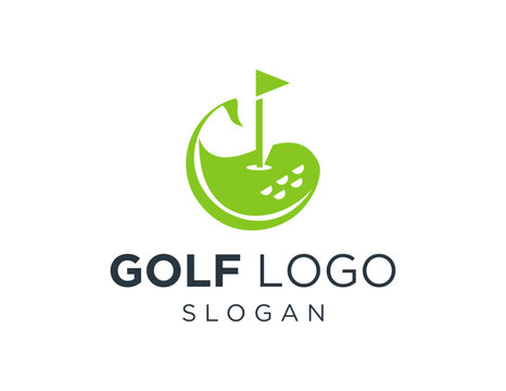 The logo design is about Golf and was created using the Corel Draw 2018 application with a white background.