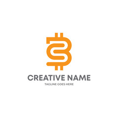 Obraz premium Letter CB bitcoin logo