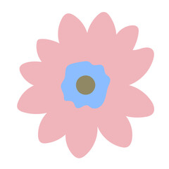 Flat flower bud element for beautiful design. Simple form. Vector drawing.