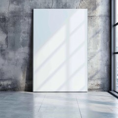Minimalist Vertical Poster Mockup on White Wall Background