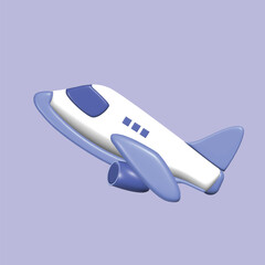 Naklejka premium Air transportation concept. Realistic 3d object cartoon style. Vector colorful illustration. 