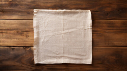 napkin on the wooden background. top view - obrazy, fototapety, plakaty