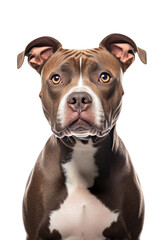 A pit bull dog isolated on a transparent background.