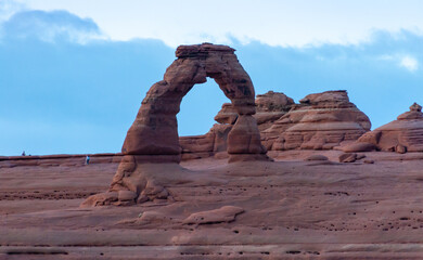 View of the Delicate Arch in  Arches National Park, near Moab in Grand County