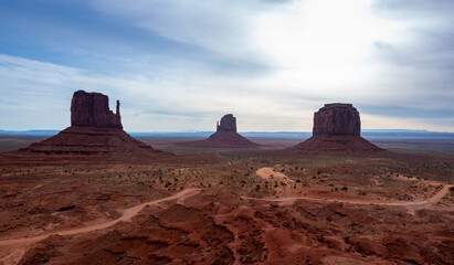 West and East Mitten buttes,  Monument Valley, Arizona - Utah, USA