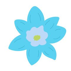 Flat flower bud element for beautiful design. Simple form. Vector drawing.