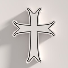 Obraz premium Christian cross. Religion concept illustration. 3D render