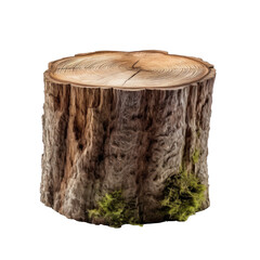 A tree stump isolated isolated on a transparent background.